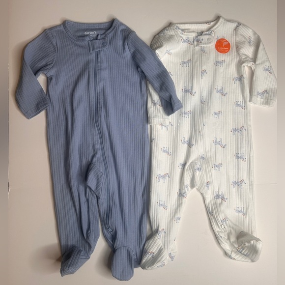 Carter's Lot 2 Sleep N Play Zip Up Sleepers 6 Months 12.5-17lb NEW - Picture 1 of 7